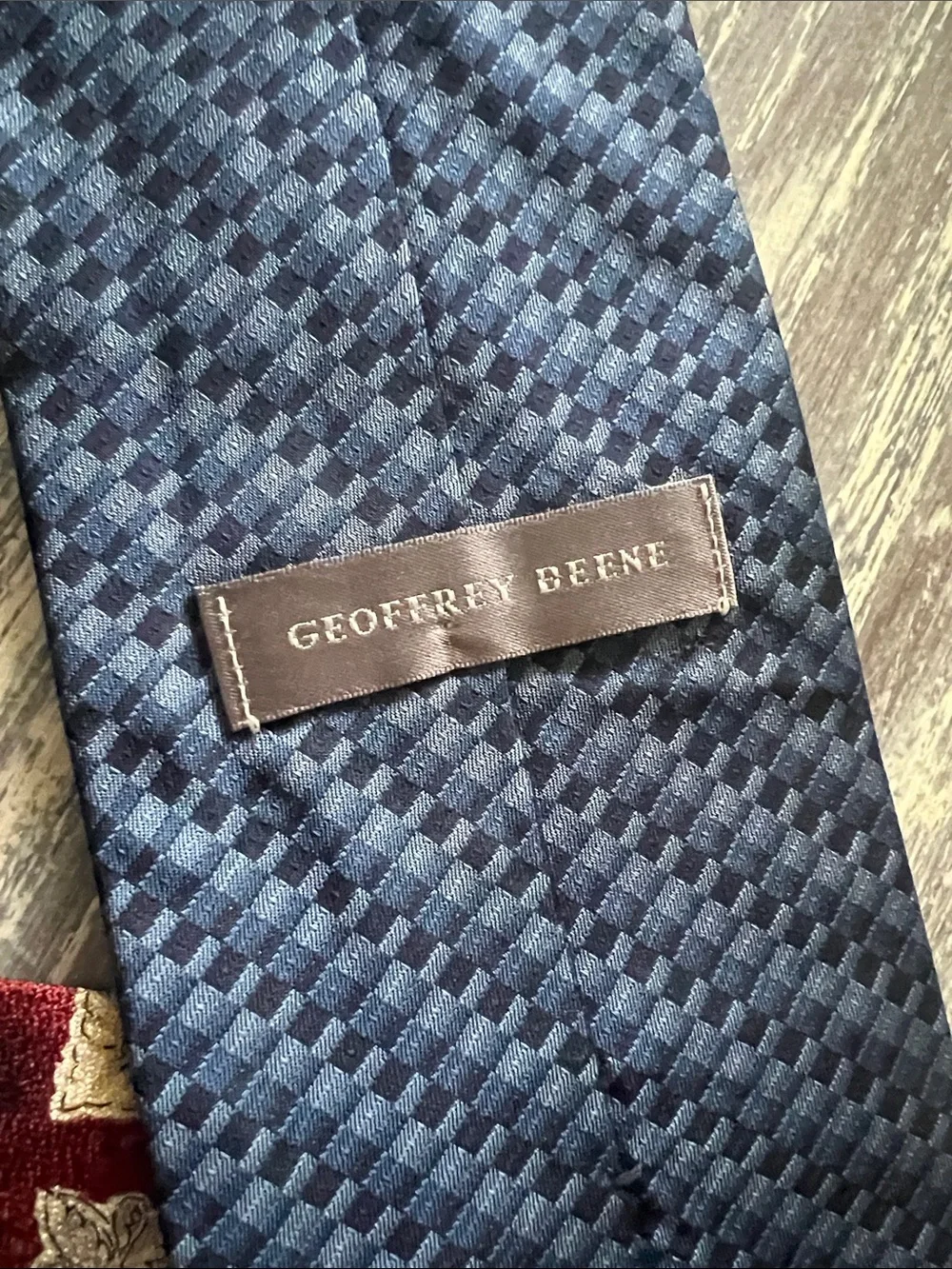 Set of 4 Men's Red Paisley Silk Tie – Blues. Assorted Fabrics and Labels